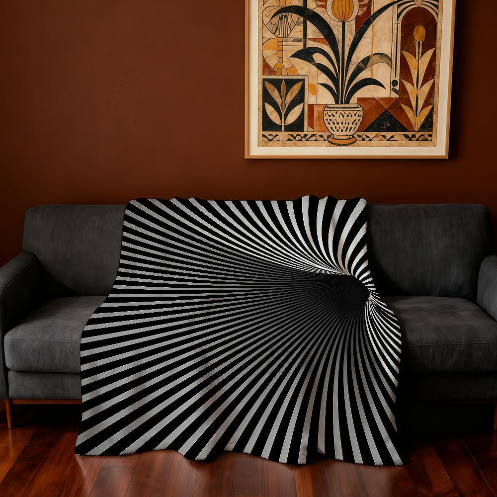 Dimensional Blanket Black Super Hole Warm Comfortable Plush Three Throw Blanket Child Home Sofa Bedroom Gift