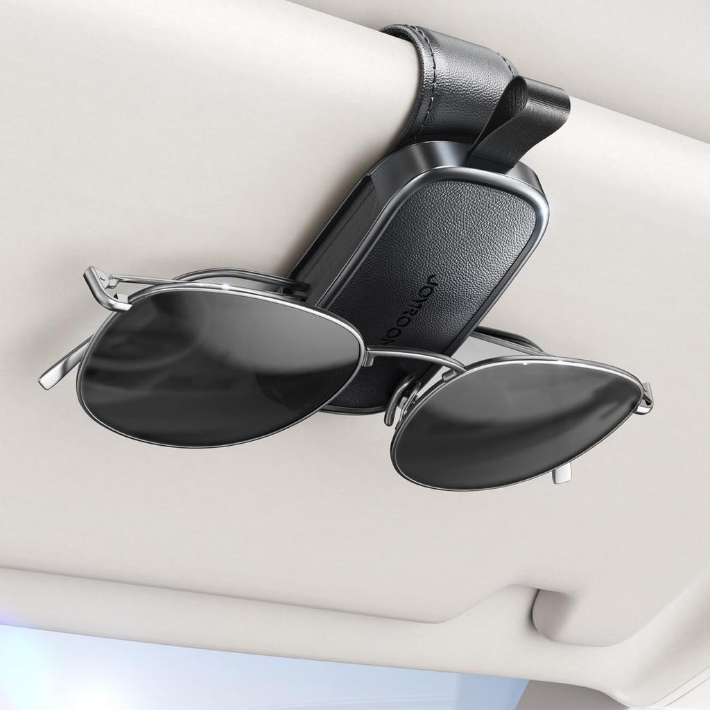 JOYROOM Sunglasses Holder, Car (2025 Released Magnetic/Leather), Eyeglass Holder, Car Eyeglass Clip, Eyeglass Holder,