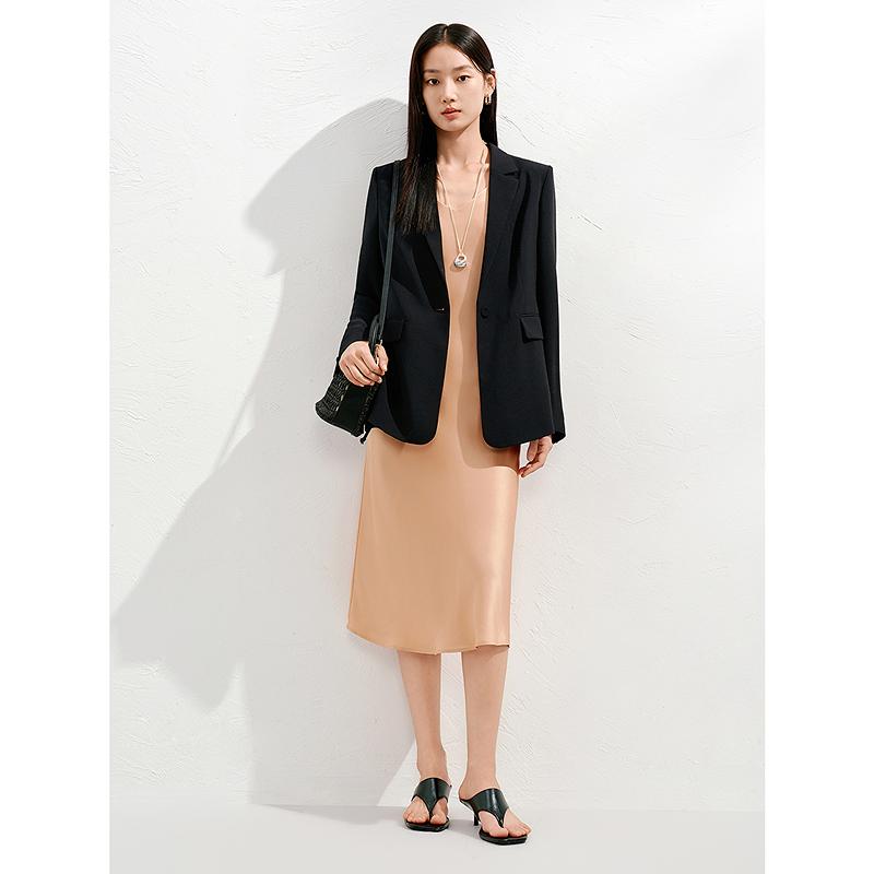 Jiuzi Anna Kou Neat OL Minimalist Commuting Style Waist Cinched Suit Jacket for Women