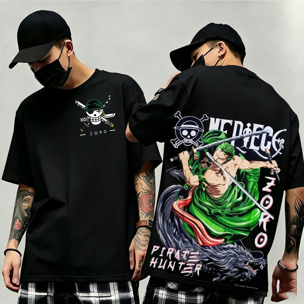 Summer New Arrival One Piece Pattern Tshirt Unisex Anime Print Casual Shortsleeved Fashionable Streetwear Top Y2k Style