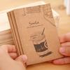 4 Piece Mini Small Kraft Paper Notebook Notepad Office Stationery School Supplies Pocket Diary Violin Shoes Piano Milk Tea