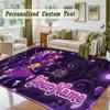 Crystal Velvet Square Rug Custom NamePoppy Playtime Pattern Non Slip Home Floor Decor Rug