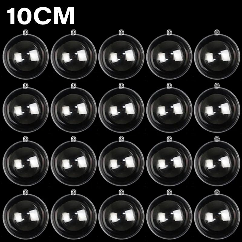 Clear Christmas Balls Plastic Empty Ball DIY Hanging Ball for Xmas Tree Pendent Ornaments Wedding Party Decor Fillable Baubles