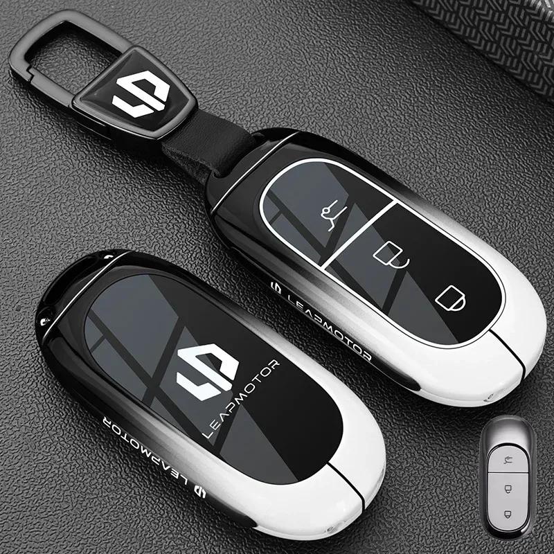 Car Zinc Alloy TPU NFC Card Key Cases Holder Cover Chain For Leapmotor C16 C11 C10 C01 B10 T03 S01 Smart Key Car Accessories