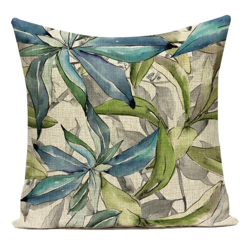 Flower Pattern Decorative Sofa Seat Cushion Cover Fresh Floral Print Pillowcase Home Decor Square Custom Throw Pillows Cover