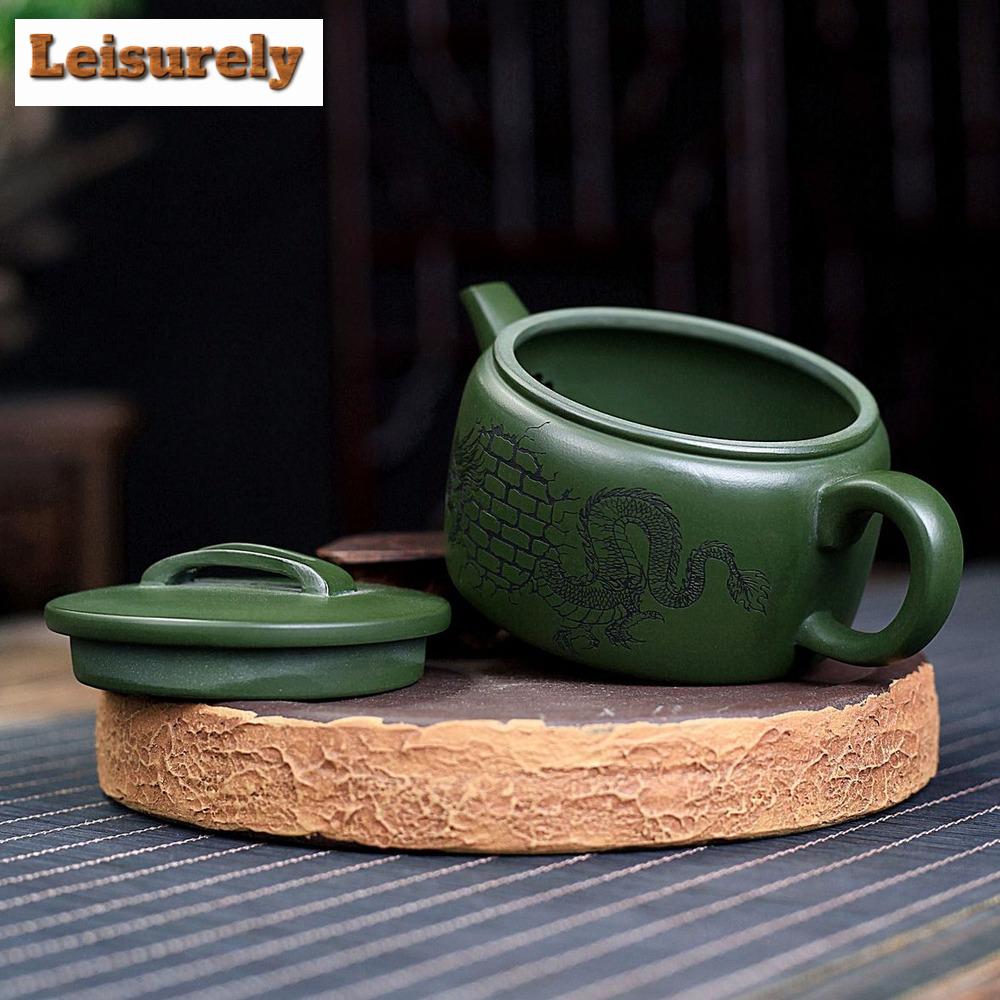 270ml Chinese Yixing Purple Clay Teapots Famous Handmade Dargon Tea Pot Raw Ore Green Mud Kettle Authentic Zisha Tea Set Gifts