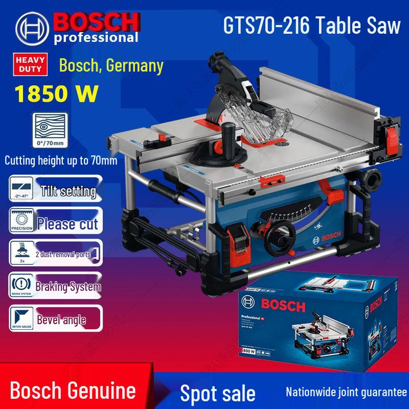 Bosch GTS 70-216 High Power 1850W Table Saw for Efficient Woodworking Cutting.