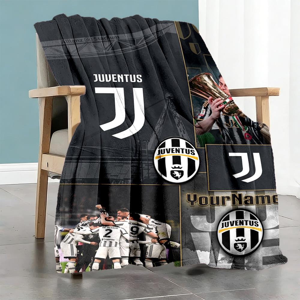 Juventus Customize Text Blanket Multi-purpose Customizable Blanket Soft Warm Cozy Throw For Chair Living Room Bed Nap Four Seasons Multipurpose