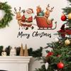 Santa Claus and Reindeer Giving Gifts English Slogan Living Room Dining Room Background Wall Decoration Stickers