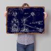 Ludwig Drum Pedal Patent Blueprint Metal Poster Customized Wall Art Retro Vintage Tinplate Signs for Man Cave Home Decor Items
