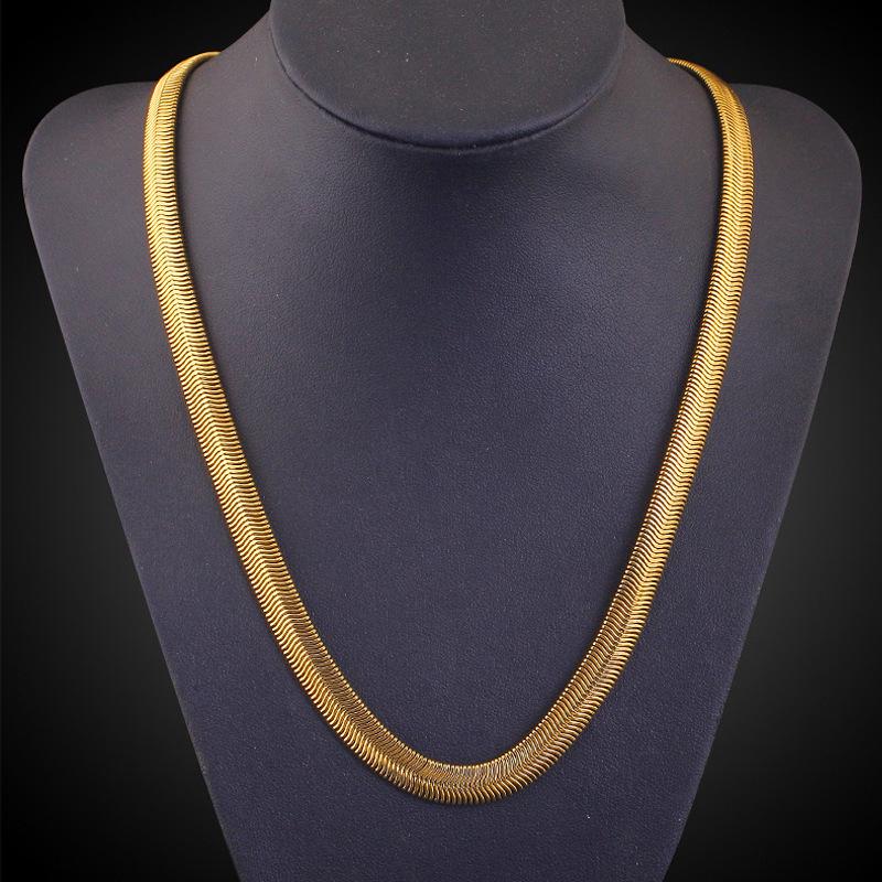 MEIYUAN gioielli moda donna collane spina di pesce oro placcato 18k catena piatt