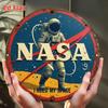 Vintage Tin Sign 2D Flat Astronaut Space Exploration Commemorative Badge Space Tech Display