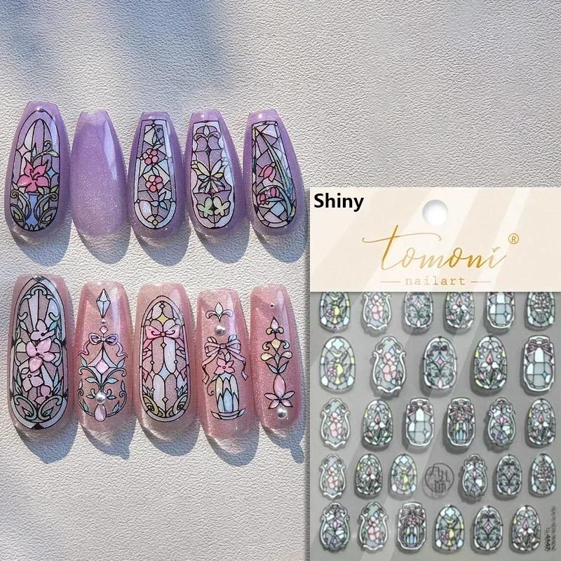 1 Pc 5D Sunflower Nail Stickers Rose Daisy Cherry Blossom Self-adhesive Nail Art Stickers Oil Painting Decorative Sticker