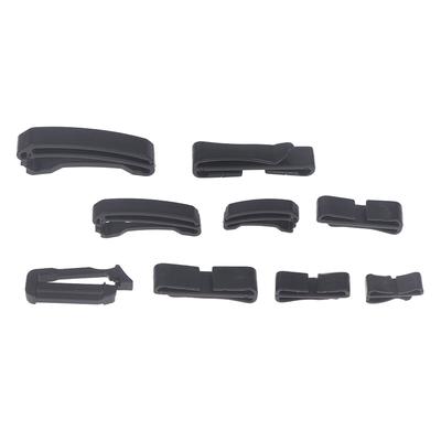 10 Pezzi/Confezione Fibbia Rapida per Passante Clip Terminale Scorrevole Nera Per Zaino Tattico Molle Cinghia di Regolazione Nastro 20-50 Mm