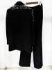 Moda High Street 2026 Collezione Inizio Primavera: Completo Giacca e Pantaloni Elegante con Perline e Strass