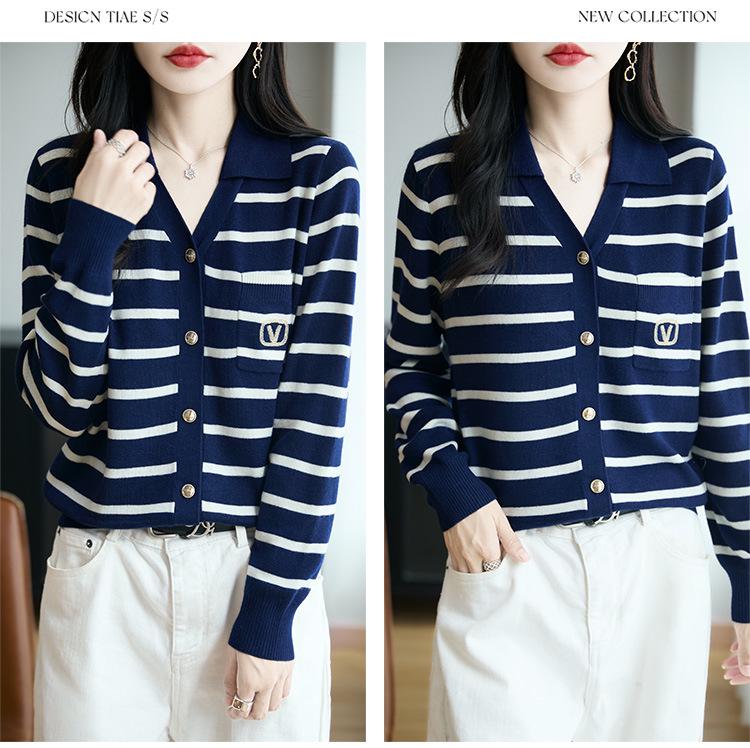 Damen 2025 V-Ausschnitt Strickjacke aus Wolle – Elegante Pendler-Oberbekleidung