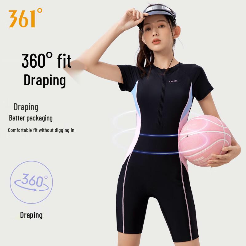 361° Women's Conservative One-Piece Flat Shorts Swimsuit