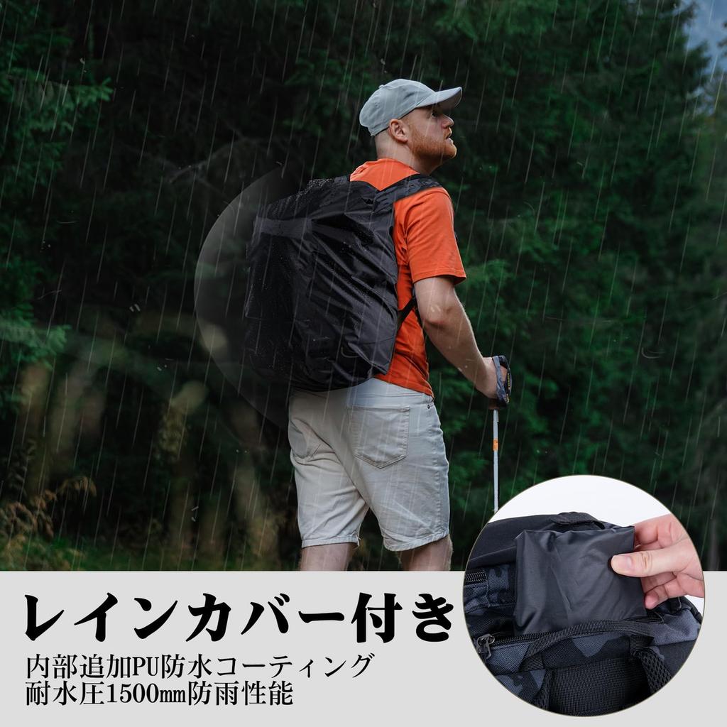 Goture Fishing 45L Large 600D Oxford Fabric with Tackle Ideal for and Outdoor Gray Camouflage Backpack, Capacity, Water-Repellent Finish, Storage,