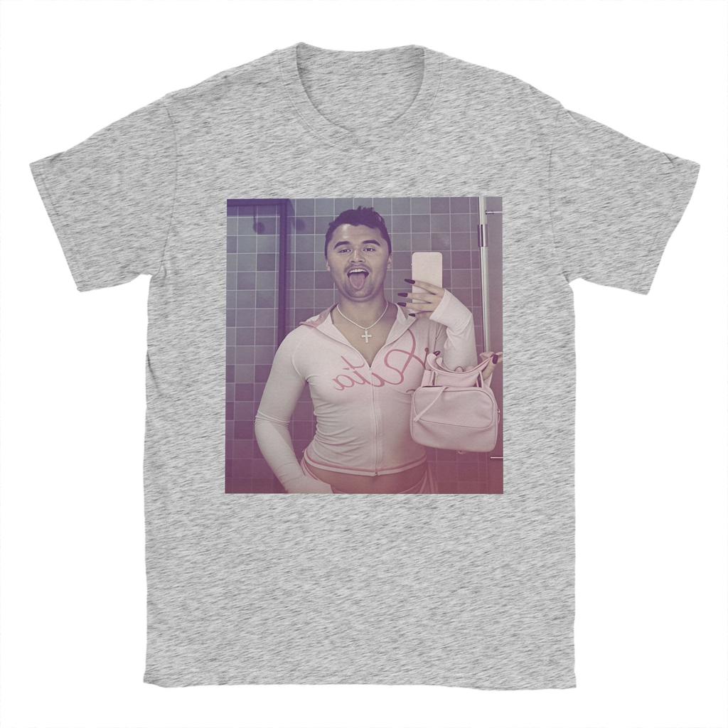 Pink Charlie Kirk T Shirt Beach Y2k Funny T Shirts Cotton Harajuku Tshirt For Couple Short Sleeve Custom Logo Clothes