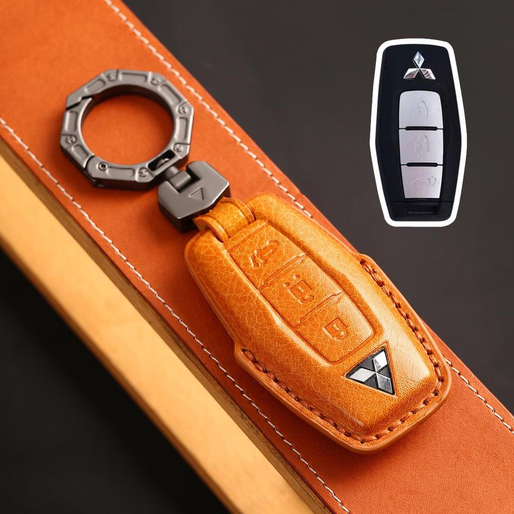 Handcrafted Genuine Cowhide Protective Cover for 2023 Mitsubishi Car Keys