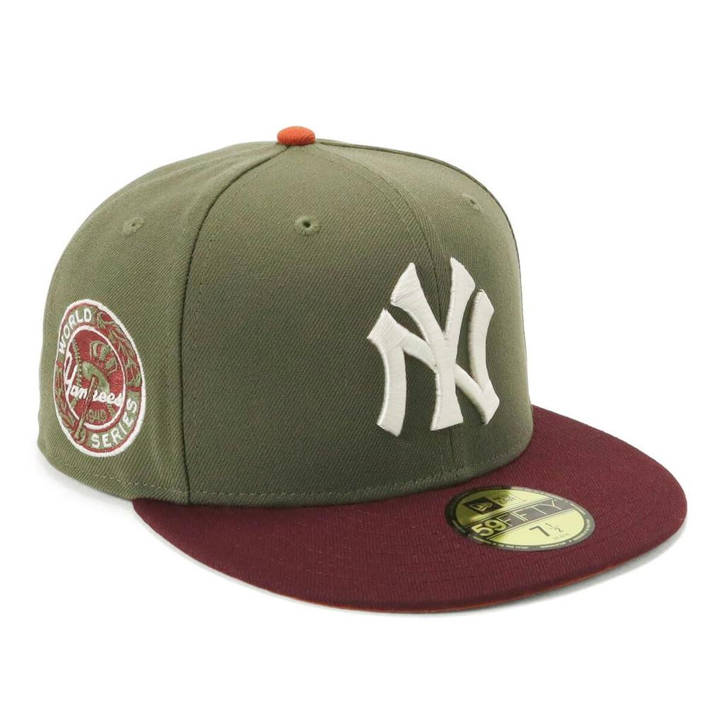 New Era newera cap 59FIFTY 14676983 NER35C7956 MLB New York Yankees NY New Olive Green SIDE PATCH 2-Tone UNDER VISOR ONSPOTZ exclusive Men's Women's