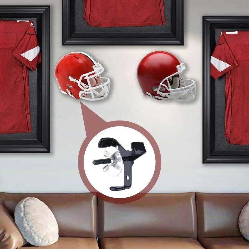 Rustproof Metal Materials Three Screw Installation Football Helmet Wall Hanger Modern Football Helmet Display Mount