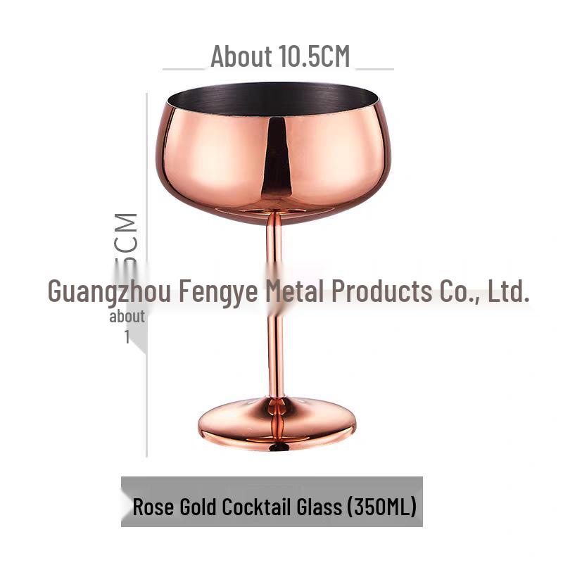 Creative High-Stemmed Stainless Steel Cocktail and Ice Cream Glass