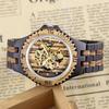 Hollowed Men's Wooden Watch Fashionable and Personalized Custom Wooden Mechanical Wristwatch Vintage Gifts Reloj De Madera