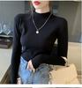2024 Autumn Winter Women's Lazy Style Long Sleeve Knit Sweater with Half High Neck