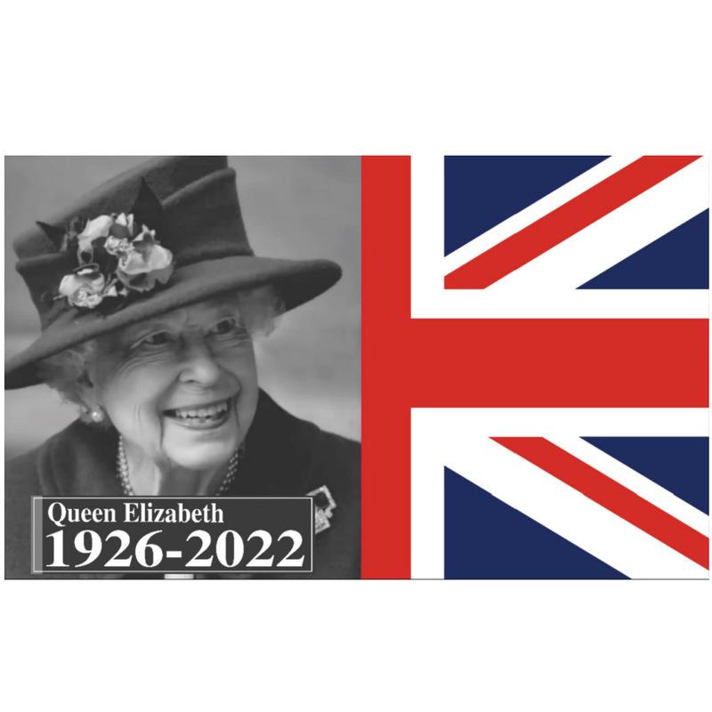 Queen Elizabeth Ii Garden Flag Banner Memorial Poster Union Jack Decor Bunting