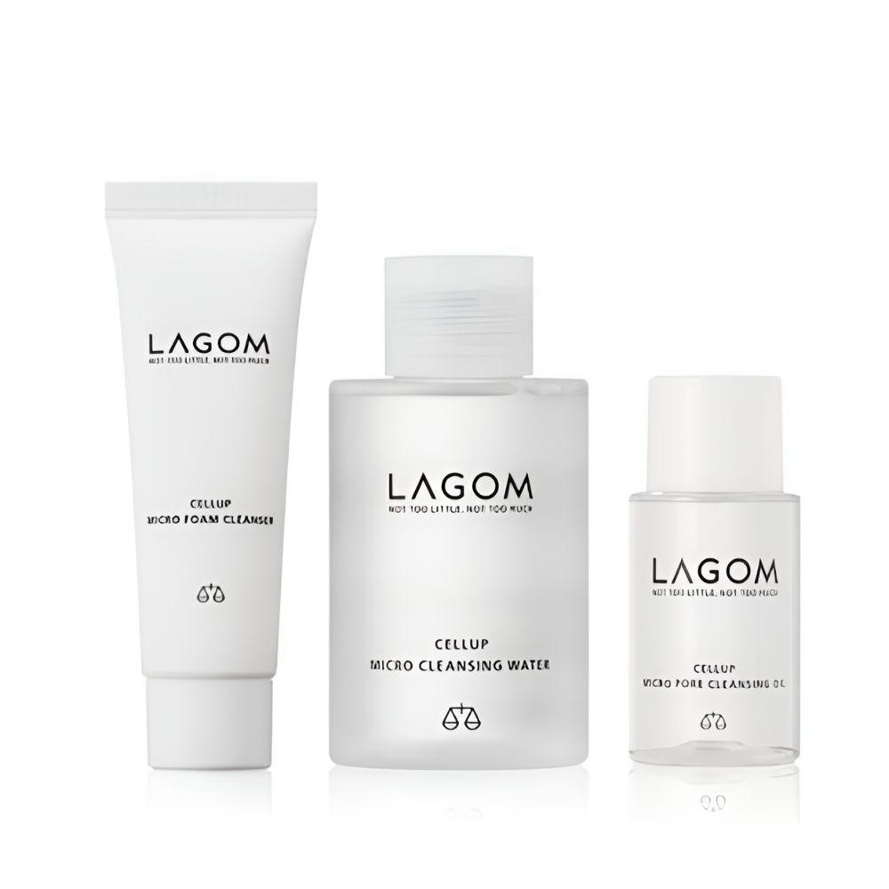 Lagom Mini Micro Cleansing Set Deep Cleansing & Hydration Travel Kit (Oil 23ml + Foam 30ml + Water 100ml)