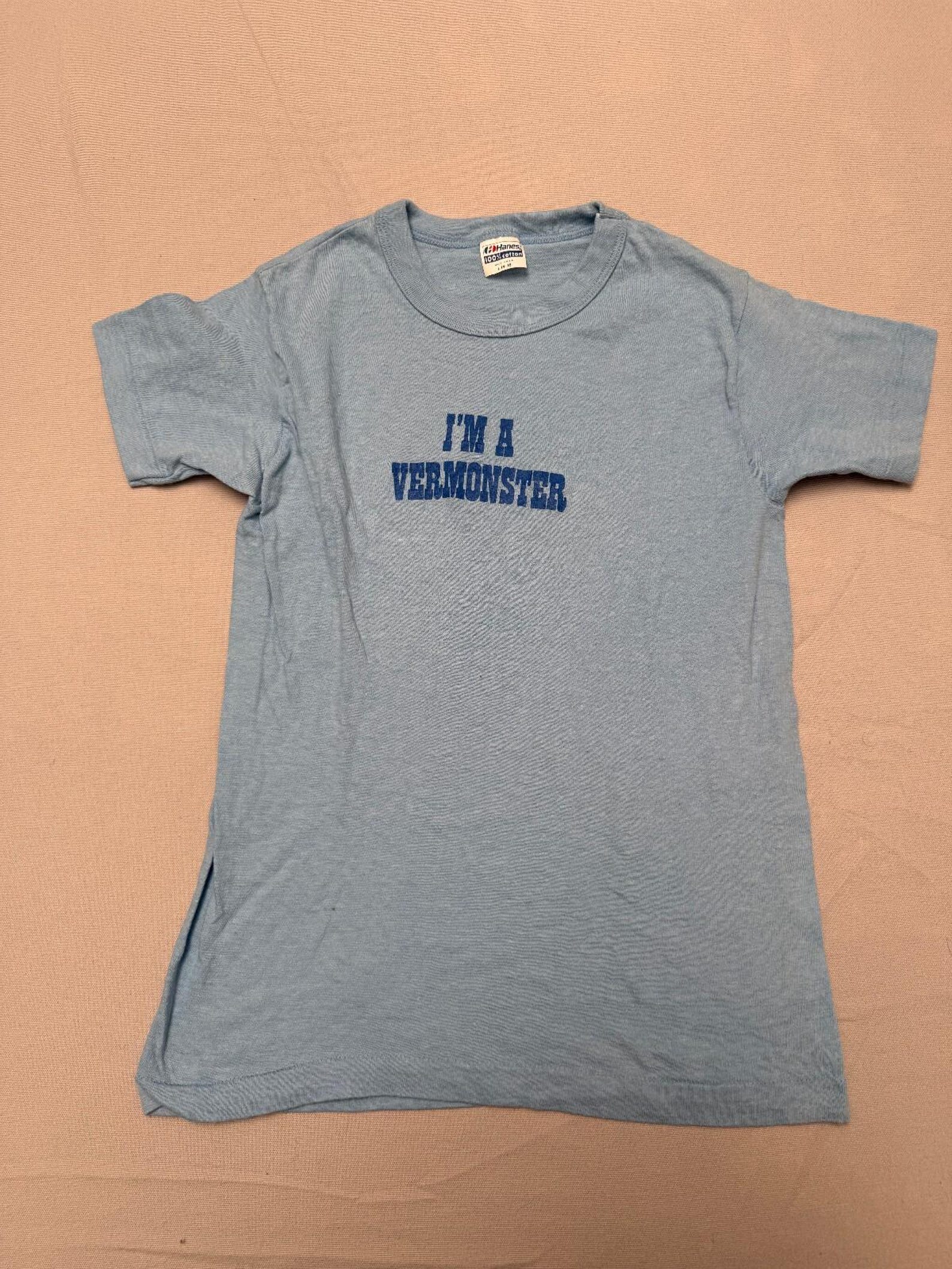 Vintage Kids Vermont Tourism tee I m A Vermonster T shirt L L