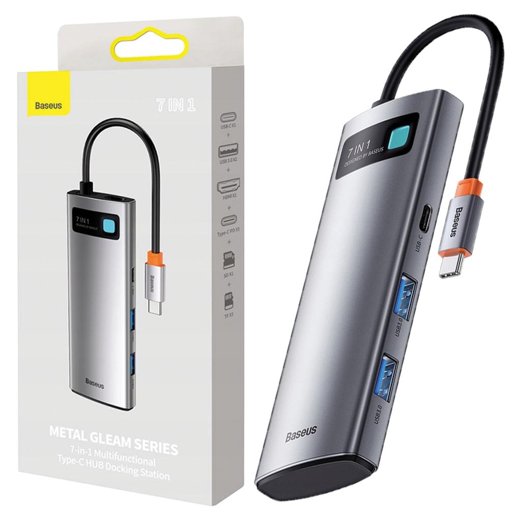 Adapter 7W1 Baseus Hub Usb-C Na 2X Usb 3.0 + Hdmi + Usb-C Pd