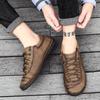Men's Casual Leather Shoes, Hand-stitched Shoes, Anti-slip and Wear-resistant Outdoor Work Shoes and Casual Shoes