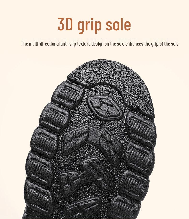 Men's Winter Velvet-Lined Non-Slip Soft Sole Boots for Middle-Aged and Elderly.