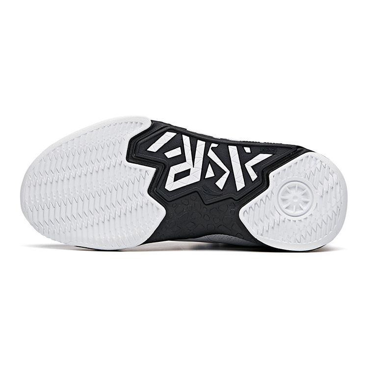 Anta Mesh Splicing Shock Absorbing Wear Resistant High Top Sports Casual Shoes Kids Sneakers Black White Orange A312131110-2