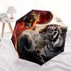 Yin Yang Tiger Art Print: Harmony In DesignUmbrella, Portable 3-Fold Compact Umbrella for Men & Women Gift