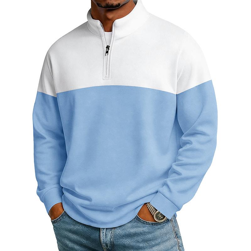 Men Half Zip Stand Collar Sweatshirt Long Sleeve Casual Loose Pullover Tops Autumn Winter Fashion Male Daily Comfortable Streetwear Sweatshirts