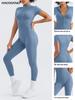 European and American Women's Quick-Dry Nude Jumpsuit: Zipper One-Piece Yoga & Sports Fitness Outerwear