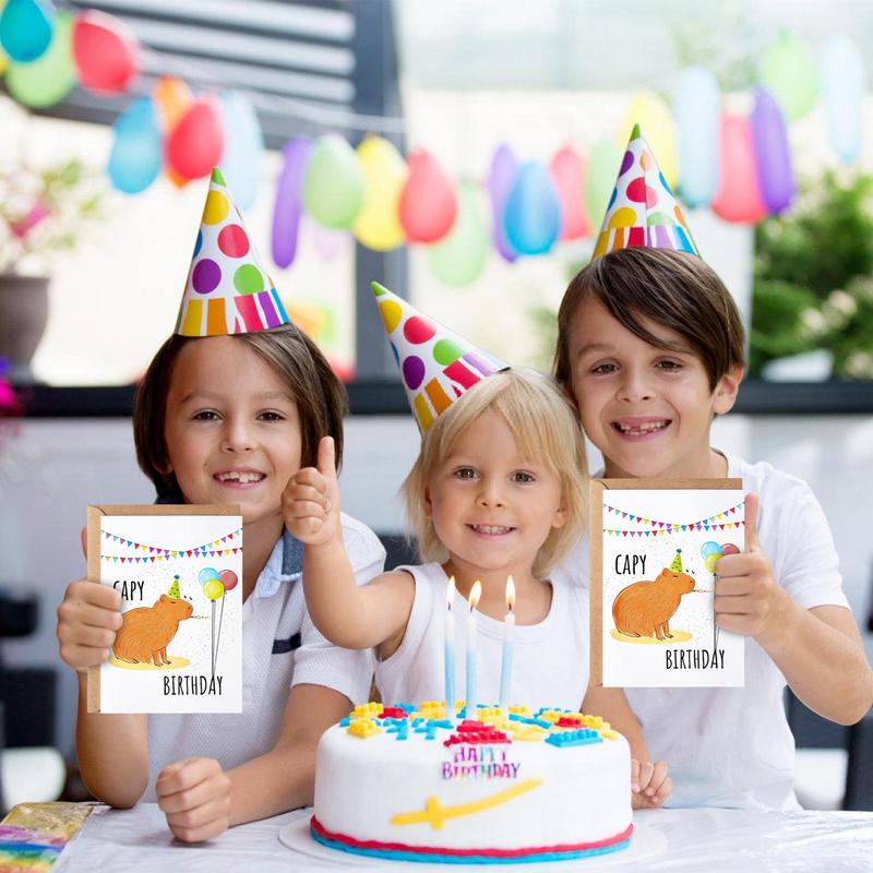 Funny Capybara Birthday Card Kids Birthday Paper Cards Capybara Theme Celebration Card For Happy Occasion Greeting Gifts