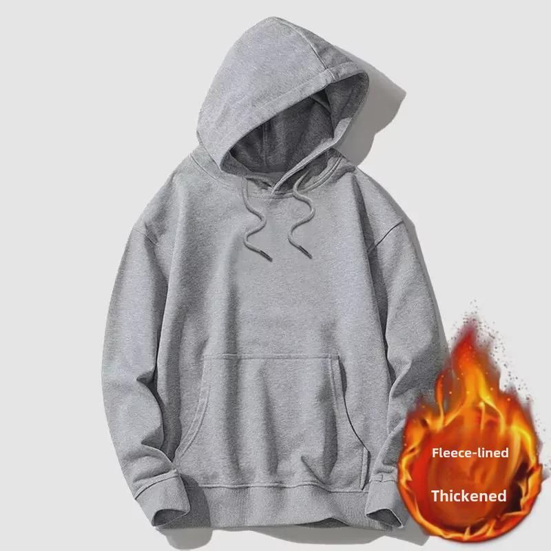 Men's Japanese Loose Fit Thin Fleece Hooded Sweatshirt for Spring/Autumn - Trendy Unisex Outerwear