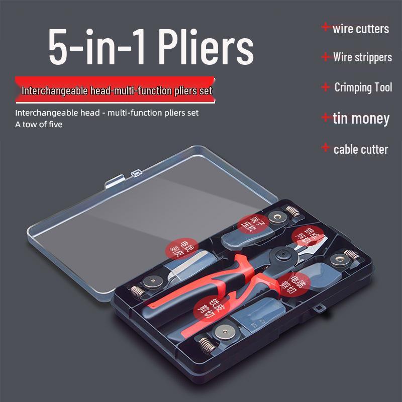 

Electrician Pliers Set: Needle-Nose, Diagonal Cutting, Wire Pliers, and Wire Strippers for Household Use.