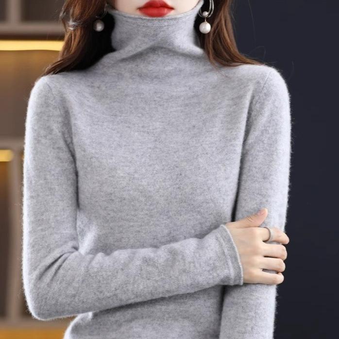 Women's Cashmere Sweater Qinghe Cashmere 30% Cashmere 70% Wool Autumn and Winter Cashmere Pullover Soft and Warm
