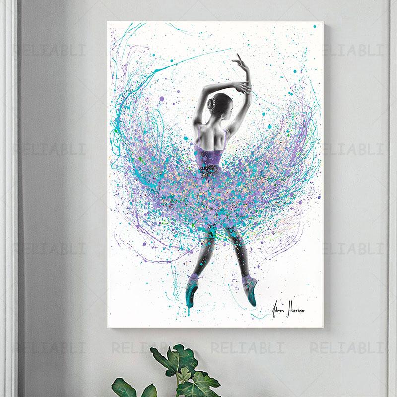 Abstract Dancing Girl Dance Woman Canvas Painting Watercolor Skirt Wall Art Sexy Portrait For Living Room Home Decor Cuadros