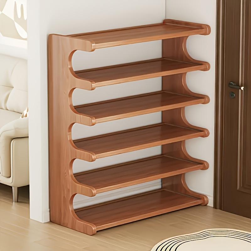 Large Capacity  Shoe Rack - Multi-Tiered Wood and Bamboo Storage Box,  Holds Multiple Pairs of Shoes,  Freestanding Shoe Cabinet