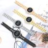 Korean Minimalist Diamond-Set LED Women's Steel Band Wristwatch - Casual Fashion Electronic Round Watch