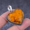 Baltic Amber Gemstone Handmade 925 Sterling Silver Jewelry Pendant 1.77" j0A78