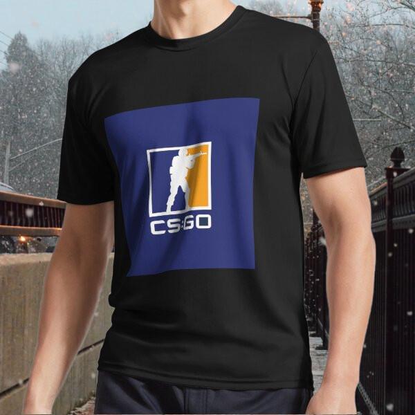 

New CSGO logo blue Chiffon Top Active Logo Men#039;s Tshirt funny size S to 5XL Unisex T-Shirt S