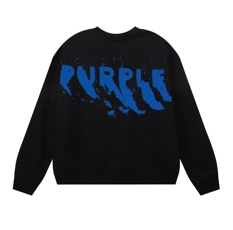 Grenzüberschreitender E-Commerce Herbst und Winter Lila klassischer Buchstabenaufdruck Amerikanische Streetwear Trendmarke schwerer Pullover Frottee Pullover