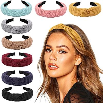 Kadınlar için 8 adet Hairband Boho Bantlar Elastik Kafa Bandı Hairbands Knot ile Saç Aksesuarları